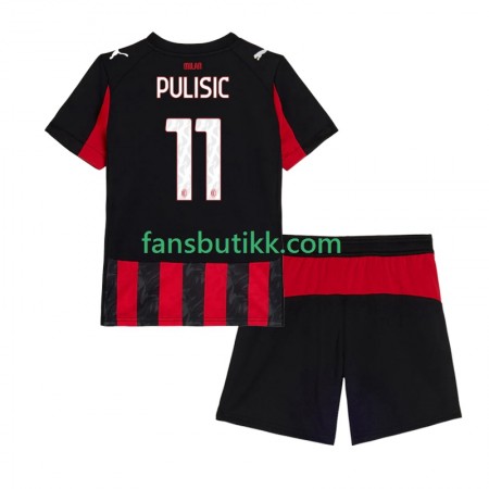 Fotballdrakt AC Milan Christian Pulisic 11 Barn Hjemmetrøye 2025-2026 Kortermet